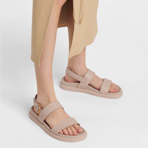 GIANVITO ROSSI Bilbao Leather Sandals Beige SZ 40 - Picture 1 of 9